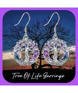 Exquisite Beauty Celtic Tree of Life Purple Earrings, Symbol of Strength... - $8.00