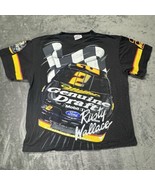 Vintage NASCAR Rusty Wallace #2 Miller 90s All Over Print T Shirt Size XL - $195.00
