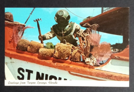 Greetings from Tarpon Springs Sponge Diver Florida FL Curt Teich Postcar... - £3.82 GBP