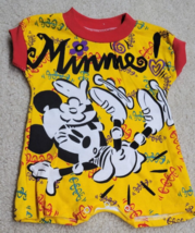Vintage DISNEY Mickey&#39;s For Kids SIZE 0-3m MINNIE MOUSE Yellow One Piece - £23.18 GBP