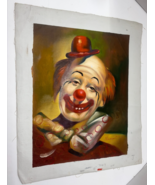 Smiling Clown Painting on Canvas 16&quot; x 20&quot; Signed Vincent - $68.67 CAD