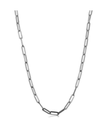 Paperclip Chain Layering Necklace 18&quot; link chain oval chain  Silver or G... - £6.96 GBP+