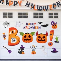 18Pcs Halloween Garage Door Decorations Magnets Large Boo Happy Halloween Pumpki - $27.99