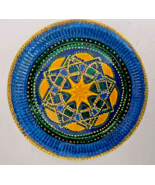 Handmade  Hand Painted  Metal Decorative Plate. Signed.  7&quot; - $752.06 MXN
