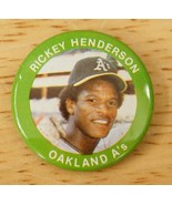 1984 Pinback Button Fun Foods #17 MLB Baseball Rickey Henderson Oakland A&#39;s - £11.59 GBP