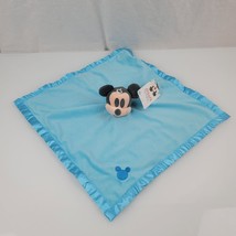 Disney Baby Boys Mickey Mouse Security Blanket Teal Blue Layette Satin Trim - £11.03 GBP
