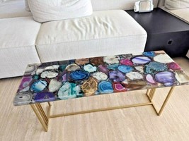 50x28 cm Mix Agate Table, Natural Agate Coffee Table Only table top without legs - £379.78 GBP