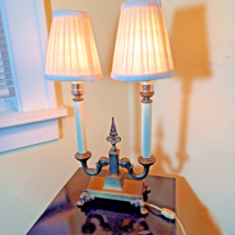 Mutual Sunset Lamp Company Two Arm Candelabra Table Lamp  Bronze Antique Brass - £98.90 GBP