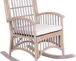 Rck200B Swayze Bohemian Farmhouse Woven Rattan/Wood Rocking Chair White ... - $607.99