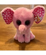 TY Beanie Boos Medium Sugar Pink Valentine Elephant Plush Stuffed Animal... - £18.77 GBP