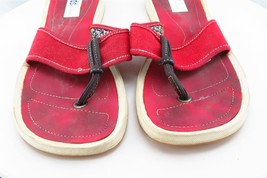 Keds Sz 10 M Red Flip Flop Fabric Women Sandals 20898m - £15.78 GBP