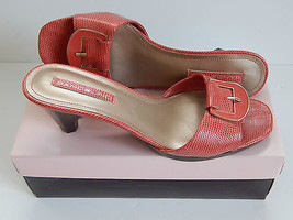 NEW BOX Bandolino Bdryland Pink / Red  Peep Toe Slides Faux Snake Skin Size 7 M, - £14.90 GBP