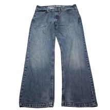 Nautica Jeans Mens 33 Blue Bootcut Mid Rise Cotton Pocket Button Zip Denim Pants - $28.59