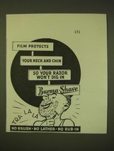 1931 Burma-Shave Shaving Cream Ad - Film protects your neck and chin - £14.53 GBP