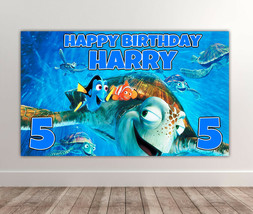 2 X FINDING NEMO Personalised Birthday Backdrop - Disney Nemo Banner 40x24 Inch - £14.45 GBP