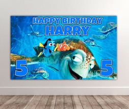 2 X FINDING NEMO Personalised Birthday Backdrop - Disney Nemo Banner 40x24 Inch - £14.58 GBP