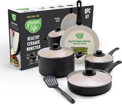 GreenLife Soft Grip 8 Piece Cookware Set, Non-Toxic PFAS-Free Ceramic No... - $1,093.40 MXN