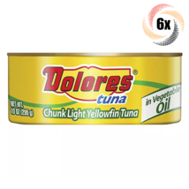 6x Cans Dolores Chunk Light Yellowfin Tuna In Vegatable Oil | 10oz | Easy Open - £33.68 GBP
