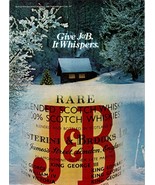 1981 J&amp;B Scotch Winter Christmas Tree Lights Cabin Vintage Print Ad Wall... - £8.67 GBP