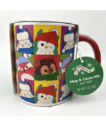 Squishmallows Mug &amp; Cocoa Mix Gift Set Holiday Festive Design FS - $23.38