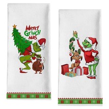 Merry Christmas Decorative Kitchen Dish Towel, Funny Red Green Xmas Tree... - $19.99
