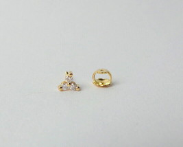 Diamond Trio Earring 0.08CT 14K Solid Yellow Gold Natural Diamond (Single Piece) - £115.45 GBP+