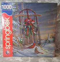 New Sealed Springbok&#39;s 1000 Piece Jigsaw Puzzle Winter Red Birds - Made ... - $14.45