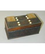 FAB 1925 Adolf Fargnoli Spain Carved Wood Copper MOP Box Jewelry Casket ... - $6,613.65 MXN