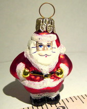 Santa Claus  Glass Ornament miniature vintage - $12.82