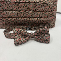 Mel Howard Cummerbund &amp; Bow Tie  Red Paisley All Silk Christmas Party We... - $30.82 CAD