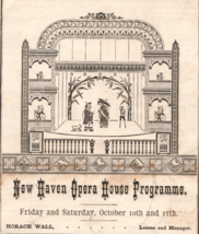 New Haven Connecticut Opera House Program 1884  - £28.41 GBP