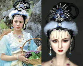 1:6 Chinese Doll Headwear+Earring Only for 1/6 Scale Doll / Art / Decora... - $78.68