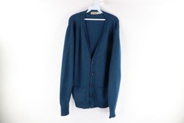 Vintage 90s LL Bean Mens Large Tall Distressed Lambswool Knit Cardigan Sweater - £51.39 GBP