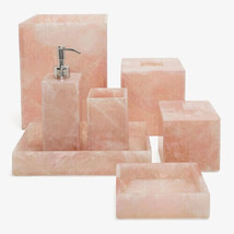 Pink Rose Quartz  7 Pcs Bathroom Set Luxury Bath Set for Bathroom Vanities Deco - £701.30 GBP