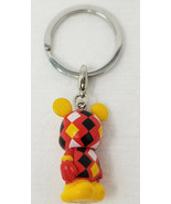 Disney Vinylmation Jr Keychain Checkered Red Black Yellow Mickey Mouse - $12.30