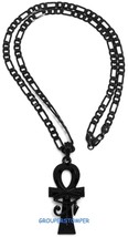Ojo De Ra En Ankh Collar Colgante Con 61cm Largo Cadena Figaro Heru Horus - $16.32