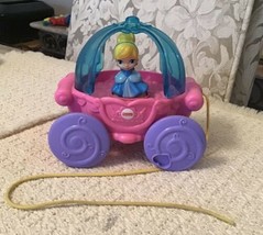 Disney CINDERELLA Baby Princess Musical Carriage Pull Along Toy Fisher Price  - £9.64 GBP