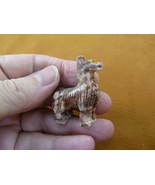 Y-LLA-ST-32) baby red LLAMA carving SOAPSTONE stone PERU FIGURINE I love... - $12.33 CAD