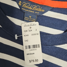 Brooks Brothers Navy White Striped Sweater 100% Cotton Size M image 8