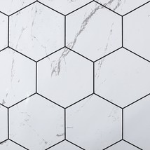 Dundee Deco White Faux Marble Tile Self Adhesive Contact Paper, Peel and... - £27.79 GBP+