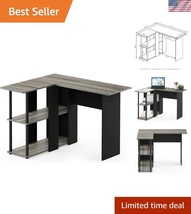 Contemporary L-Shape Computer Desk with Two Shelves for Efficient Organi... - $76.49