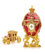 Royal Imperial Red Faberge Egg Replica : Extra Large 6.6 inch + carriage... - $69.25