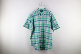 Vtg 90s Ralph Lauren Mens XL Faded Blake Short Sleeve Button Down Shirt Plaid - $49.45