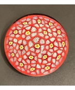 3” Red, White, Yellow Millefiori Paperweight Vibrant Collector’s Piece - $23.53