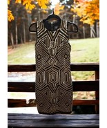 Vince Camuto Black Gold Sequin Cocktail Dress Size 2  Bodycon Special Oc... - $79.19