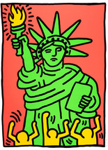 Framed canvas art print giclee Statue of Liberty, Keith Haring - £31.31 GBP+