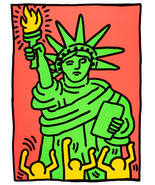 Framed canvas art print giclee Statue of Liberty, Keith Haring - £31.13 GBP+