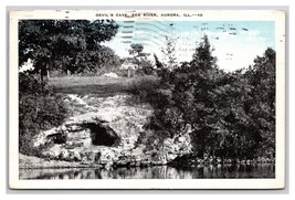 Devils Cave Fox River Aurora Illinois IL Linen Postcard D22 - $2.92