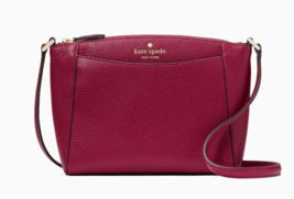 New Kate Spade Monica Pebbled Leather Crossbody Dark Raspberry Dust bag ... - £75.86 GBP