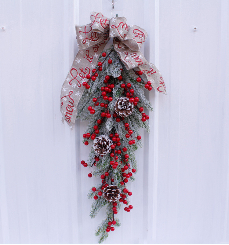Christmas Berry Wreath Wall Hanging Door Decoration Home Decoration Farmhouse D